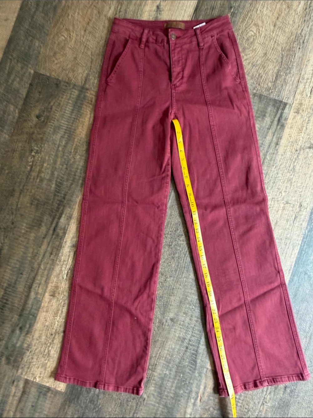 Judy Blue Wine Red Wide-Leg Jeans 3/26